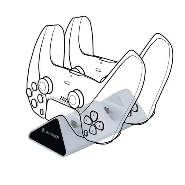 Statie de incarcare Nacon pentru controller PlayStation 5, USB-C, Alb