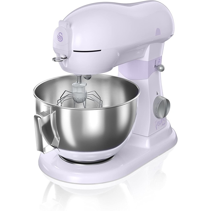 Миксер с купа Swan SP32010LYN , 1500 W, за тесто и кремове, 12 Скорости, 6 л, лилав