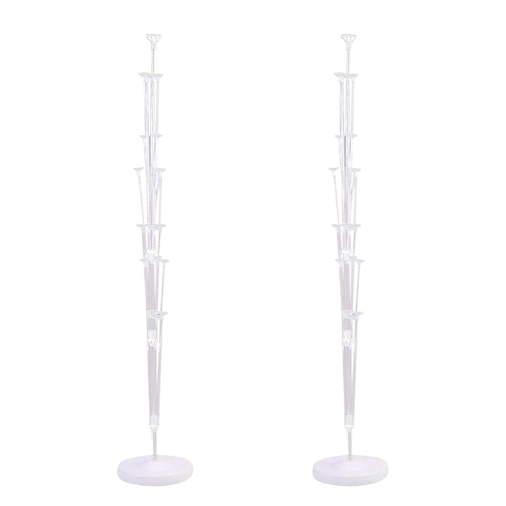 Комплект от 2 поставки за балони, височина 160 см, подредба от 19 балона, пластмаса, бяла