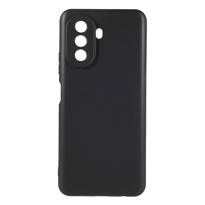 Калъф за Huawei Nova Y70 Plus, Silicone Jelly, UltraSlim, с изрези за камера, черен