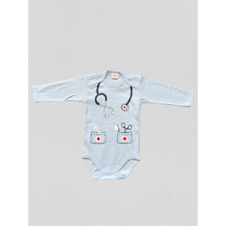 Body cu maneca lunga pentru băieți, Doctor, Albastru