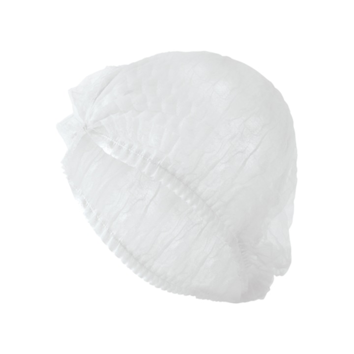 Bonete unica folosinta cu elastic 52 cm, 100 buc, Albe