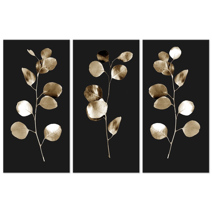 Tablou canvas 3 piese Artgeist, Golden Dusk, 120 x 80 cm