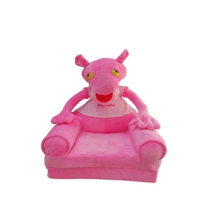 Fotoliu extensibil Pantera Roz, 80 cm, 1 an+