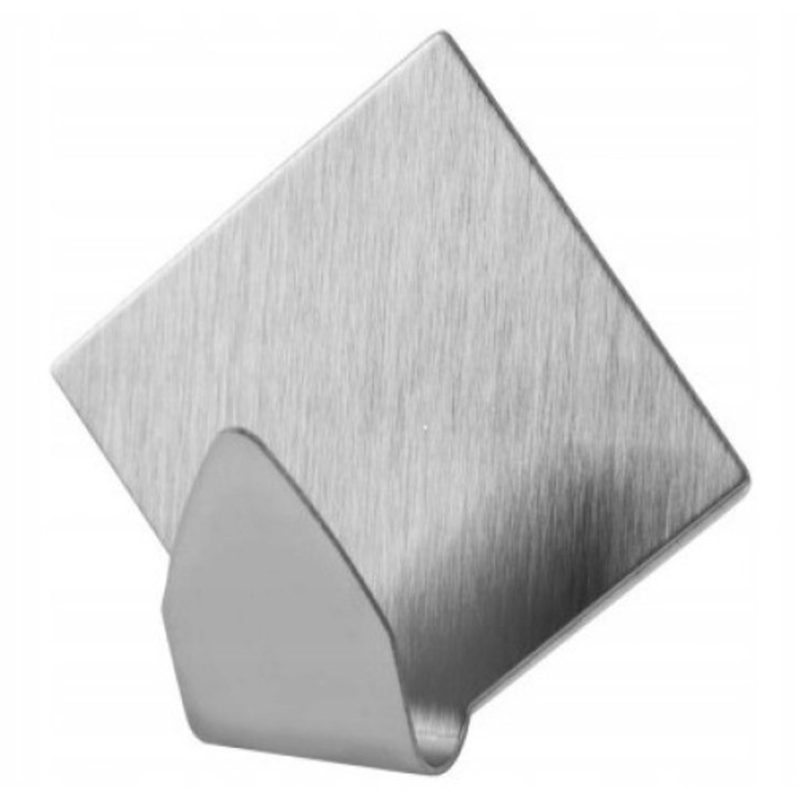 Cuier autoadeziv, Galicja, Plastic, Argintiu, 2 buc