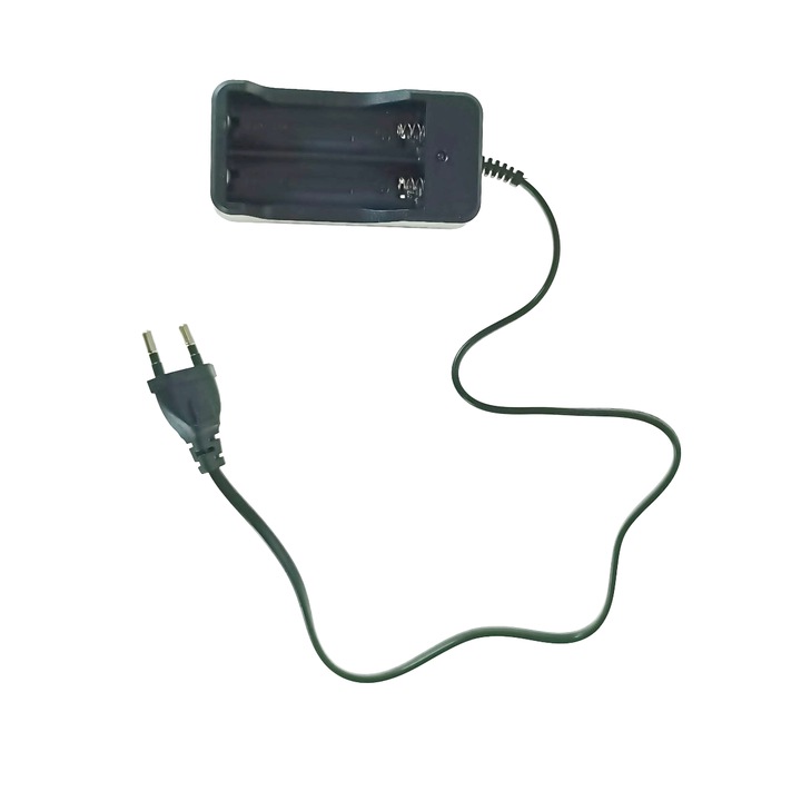 Töltő 2 db AA-AAA elemhez, JXC-006, 220V csatlakozás, 57 cm-es kábel, fekete