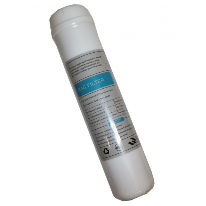 InLine филтър, Третиране чрез активен въглен, Връзка с вътрешна резба 1/4", Размери 12"x2.5"