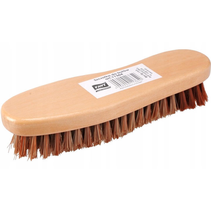 Perie pantofi, Ravi, Cu peri moi, 18 cm, Lemn, Maro