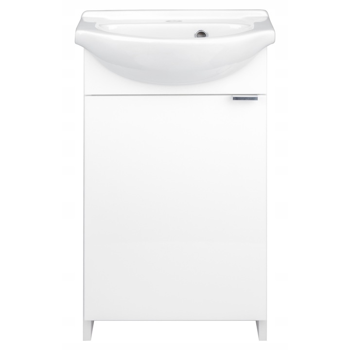 Set Dulap baie cu lavoar, de sine statator, alb, Pal, Domodomo 80x40 cm