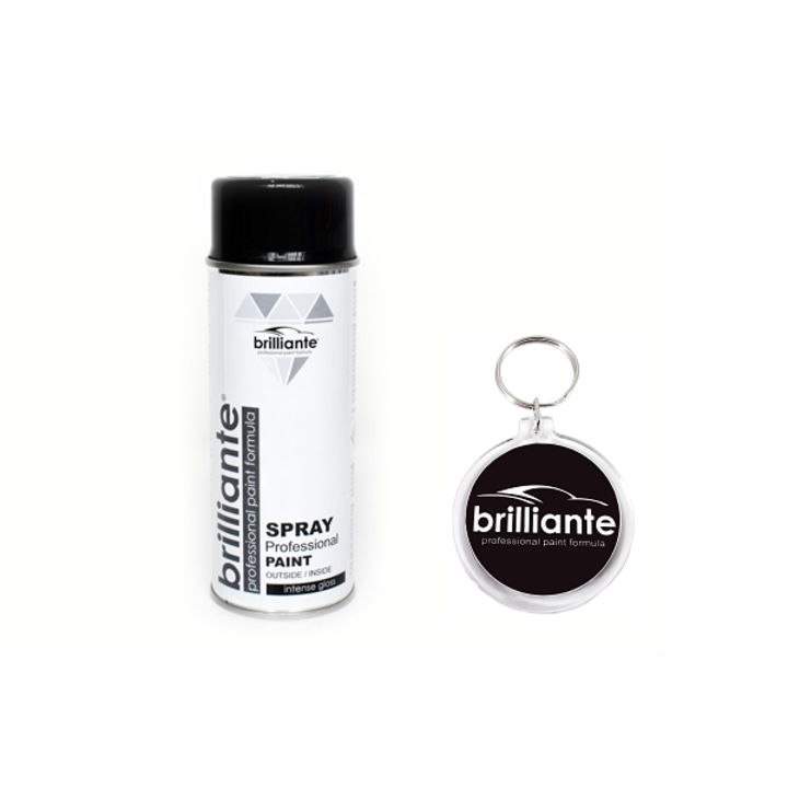 Set Vopsea Spray Negru Trafic Lucios Ral 9017 400Ml cu Breloc Brilliante