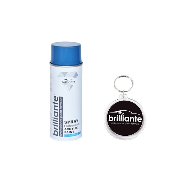 Set Vopsea Spray Albastru Ral 5009 400 Ml cu Breloc Brilliante