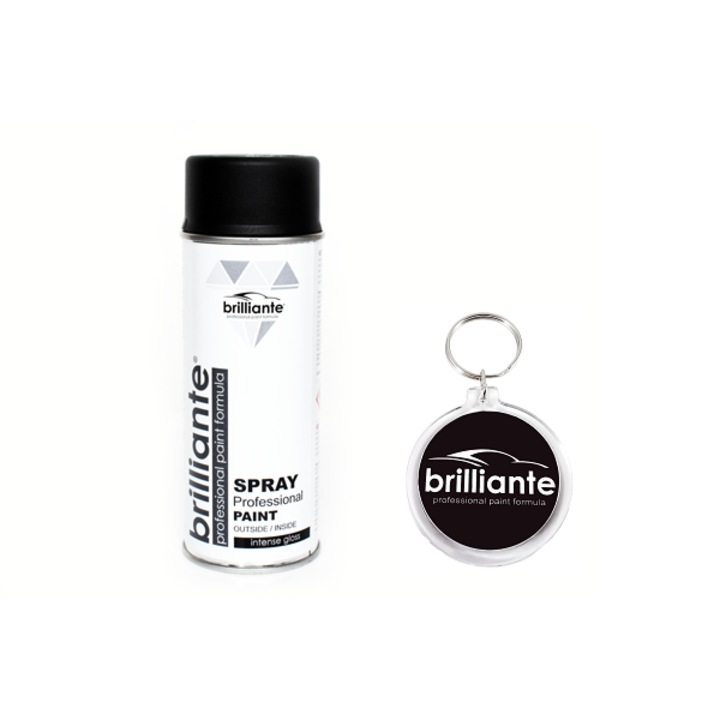 Set Vopsea Spray Negru Mat Ral 9005 400Ml cu Breloc Brilliante