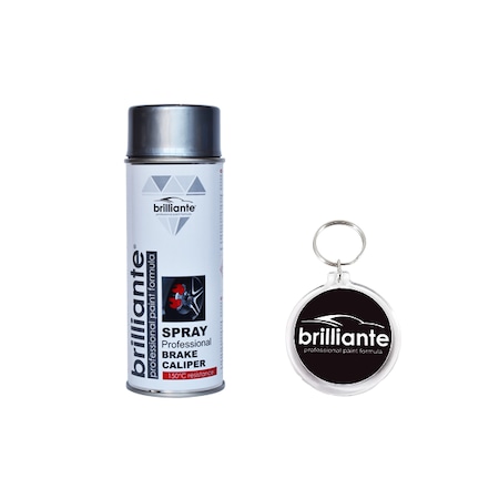 Set Vopsea Spray Argintiu Pentru Etriere Frane Ral 9006 400Ml cu Breloc Brilliante