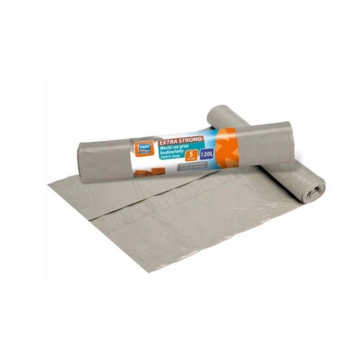Tisztítótasakok, Ravi, Fólia, 5 db, 120L, Szürke