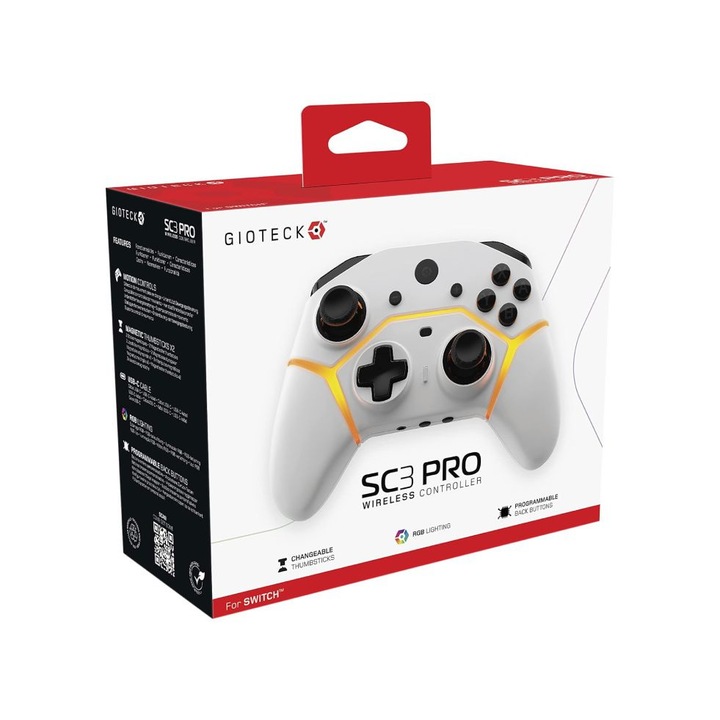 Kontroller Fara Fir Gioteck Sc3 Pro Alb Nsw Nintendo Switch