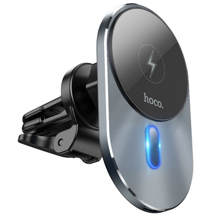 Autós tartó, Vezeték nélküli töltő 15W, Hoco CA91, Fekete