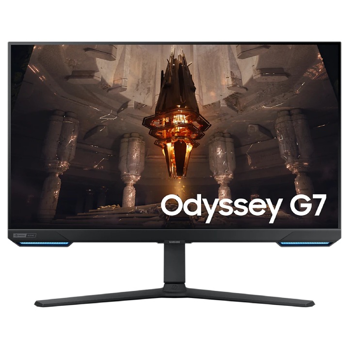 Samsung Odyssey G7 G70B Smart gaming monitor, 32", UHD, 3840x2160, IPS, HDR400, 1ms, 144hz, G-sync, DLNA, DP, HDMI, LAN, USB, WIFI, BT5.2, Fekete