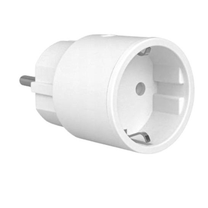 Смарт контакт, Lamex, Wi-Fi/Tuya управление, 10 A, Бял