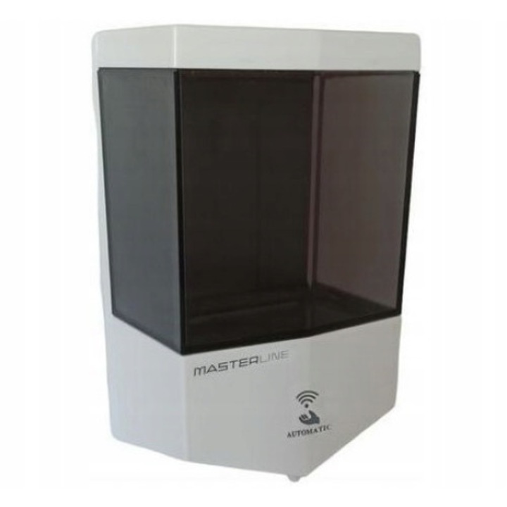 Dozator de sapun, Bisk, Plastic, 600ml, Alb/Negru