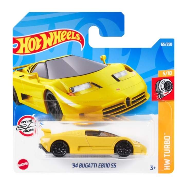Метална кола Hot Wheels, '94 Bugatti EB110 ES, жълто, 1:64