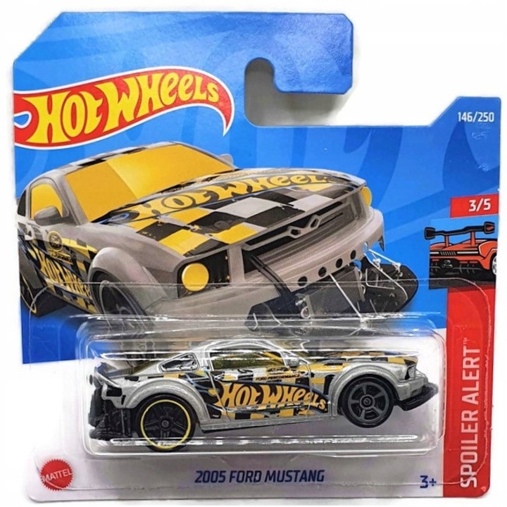 Метална кола Hot Wheels, Ford Mustang 2005 г., сив, 1:64