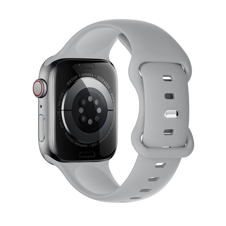 Гривна, съвместима със Smartwatch Apple iWatch Series 8 38 mm, 40 mm, 41 mm, Silicone alfalfa, Grey