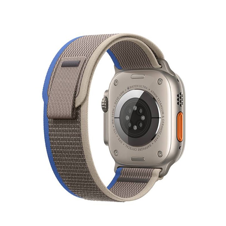 Гривна, съвместима със Smartwatch Apple iWatch Original Series 38 mm, 40 mm, 41 mm, Nylon, Grey
