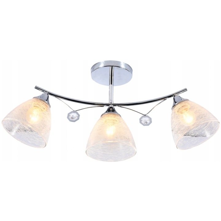 Vasto hármas mennyezeti lámpa króm/átlátszó
