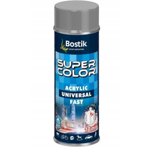 Lac Spray Universal, Bostik, Super Color, Acrylic, 400 Ml, Gri - EMAG.ro