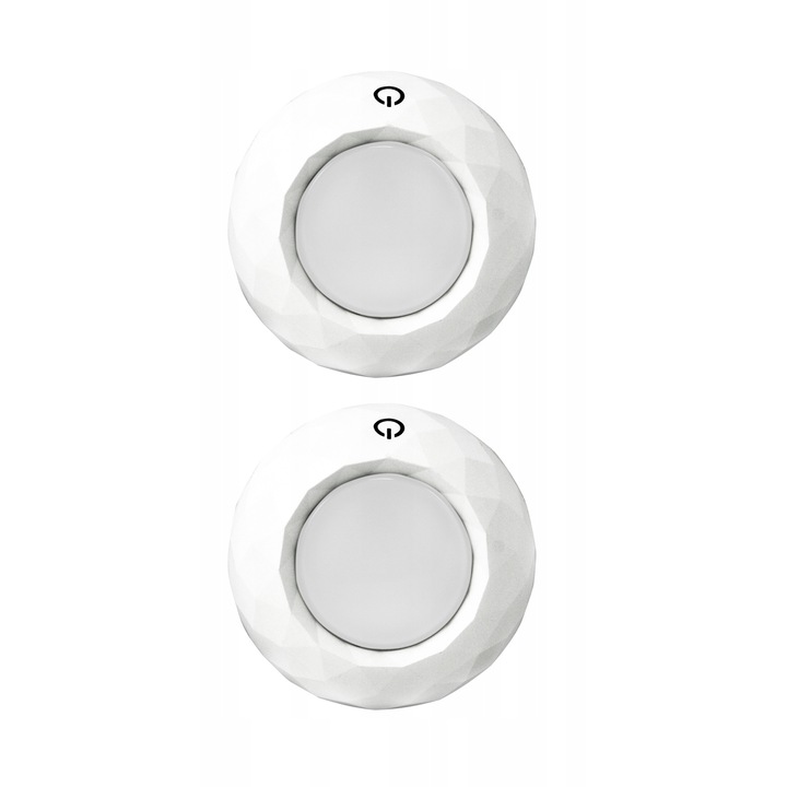 Комплект от 2 LED лампи за мебели, Sanico, 4000K, IP20, 12 lm, Бяла