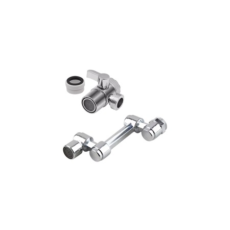 Pachet promo: Set 2 bucati, adaptor baterie apa, brat rotativ si dus universal, functie economizor, doua moduri dus si bule, cromat, argintiu + Suport dus din slicon cu ventuze aderente, sustine greutate pana la 5kg