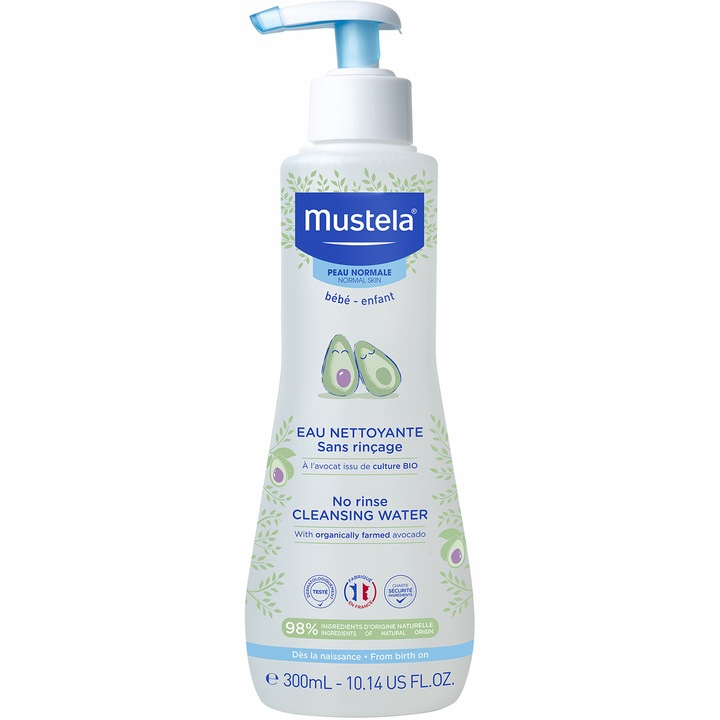 Mustela tisztító víz, öblítést nem igényel, normál bőrre, 300ml
