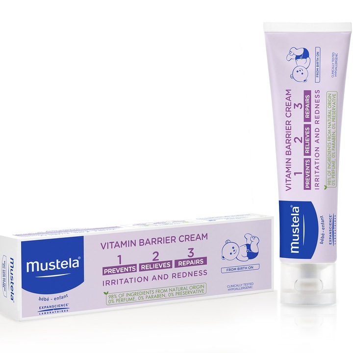 Защитен крем против подсичане Mustela Vitamin Barrier 1-2-3, 50 мл