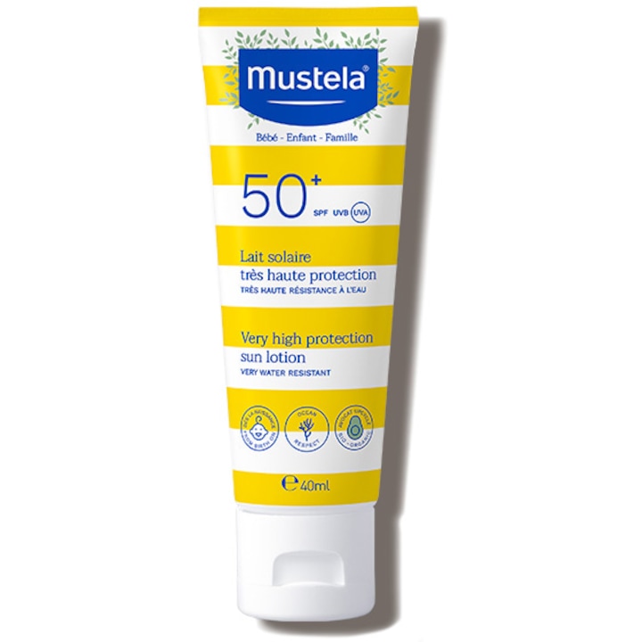 Слънцезащитен лосион за лице Mustela, SPF 50+, 40 мл