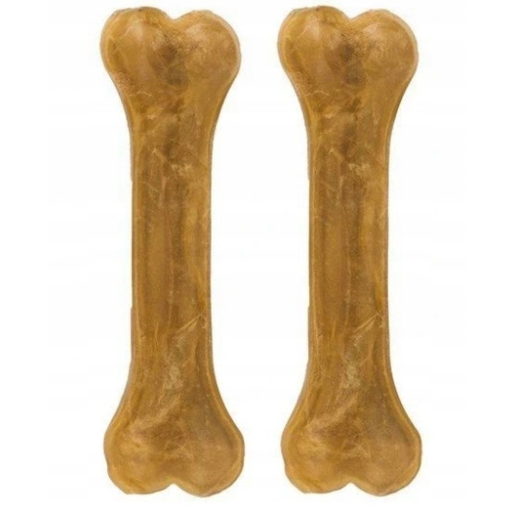 Set 2 oase pentru caini, Hobby, Piele, Aroma de vita, 12.5cm, Maro