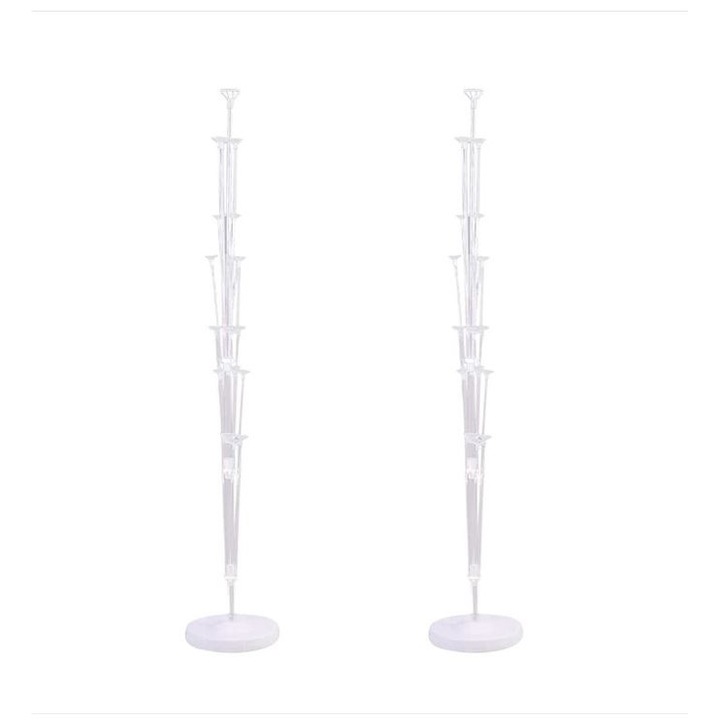 2 db léggömbtartó készlet, magasság 160 cm, 19 db léggömb elrendezése, műanyag, fehér