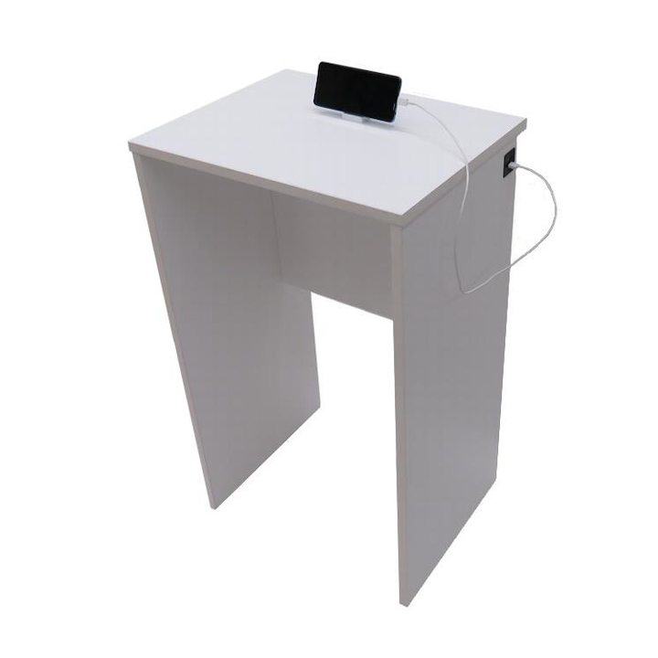 Mobil töltő asztal, USB portal, Világosszürke
