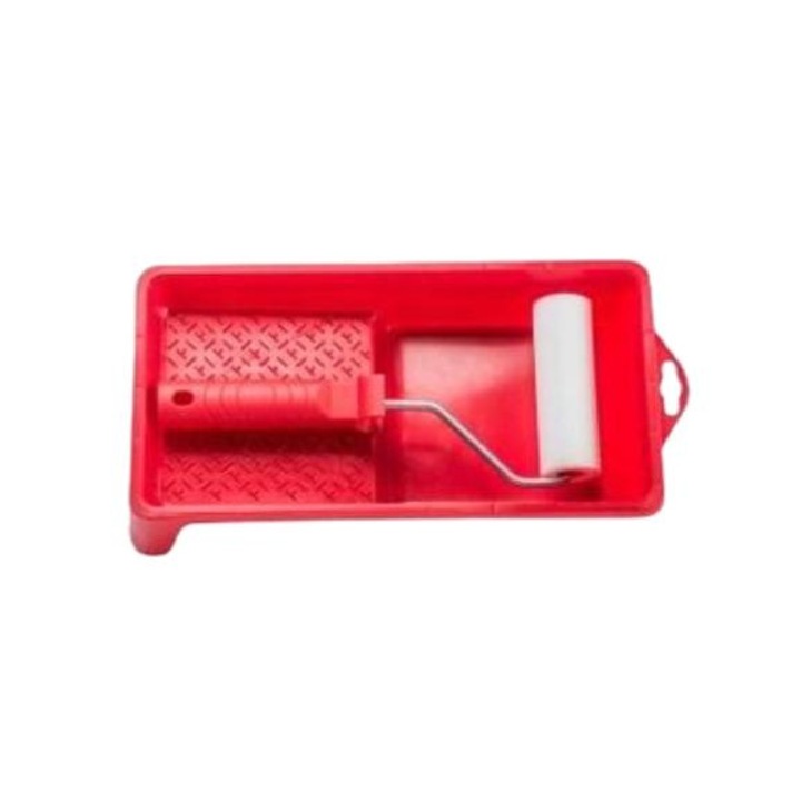 Szett sablonhenger/festőtálca, Hardy, 10 cm, műanyag, piros