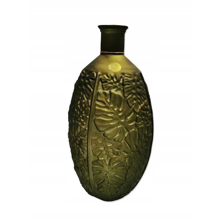 Vaza decorativa, Kaemingk, Sticla, 59 cm, Verde