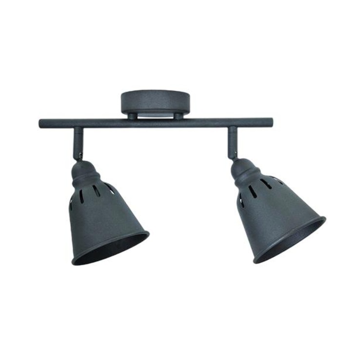 Шина с 2 точки, Sanico, E14, Steel, IP20, Черна