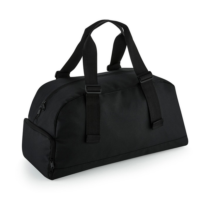 Poliészter táska két állítható fogantyúval és cipőrekesszel, fekete, 35 L, Unisex