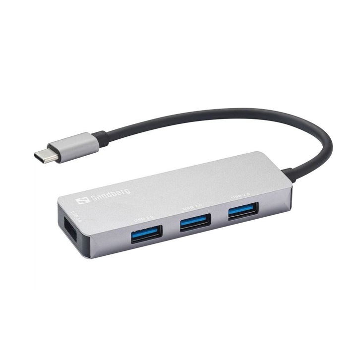Sandberg USB Hub - USB-C Hub 1xUSB3.0+3x2.0 SAVER (USB-C bemenet; 1xUSB3.0+3xUSB2.0 kimenet)