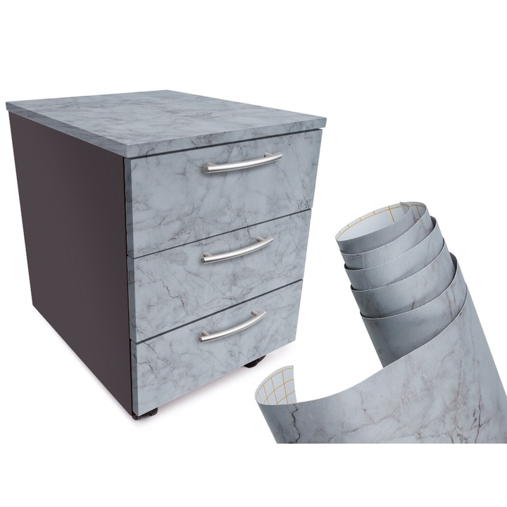 Öntapadós fólia, 1.22x50m, márványszürke