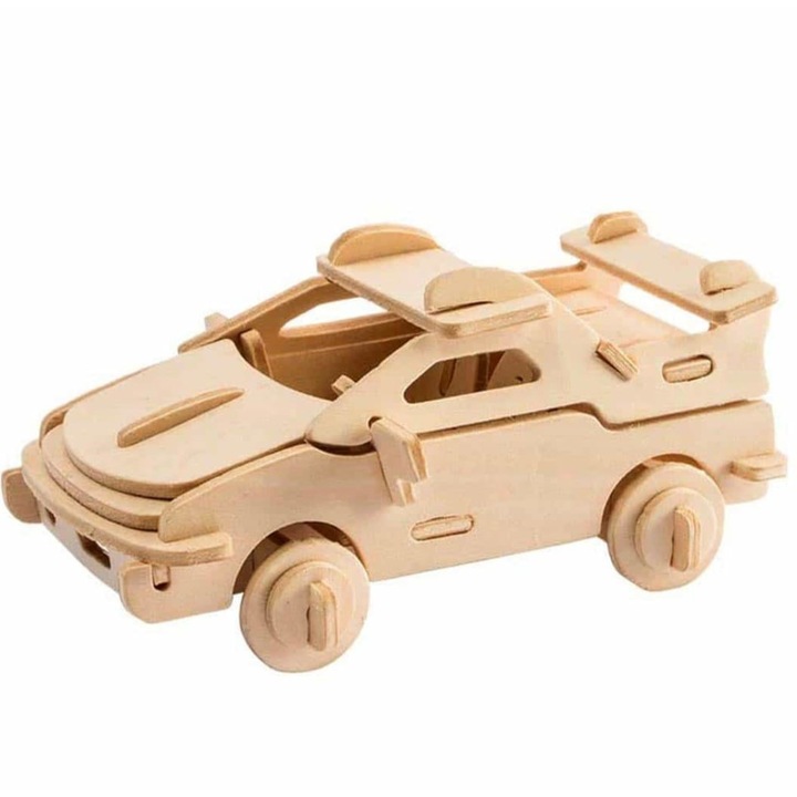 3D пъзел, дърво, състезателна кола Ferrari, 33 части