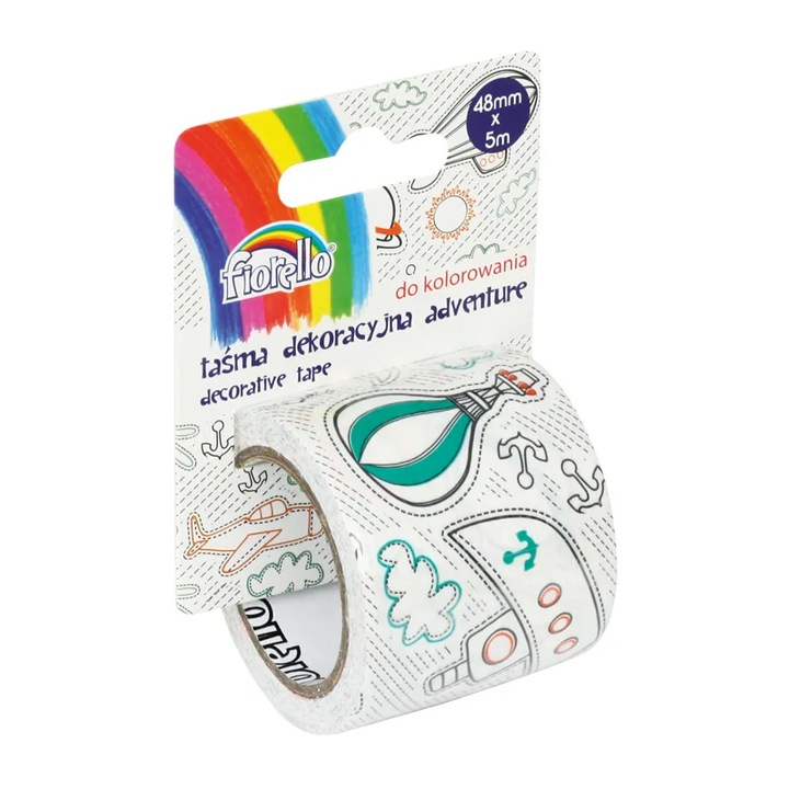Banda adeziva de colorat, Fiorello Adventure 170-2321, 48x5m, 1 Bucata/Blister