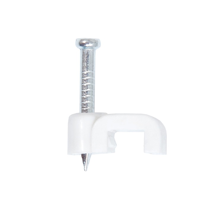 Set 100 suporturi cablu OMYp, 2x0,5, FLOP 5/3, Alb/Argintiu