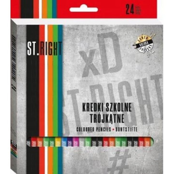 Set 24 creioane, ST.Right, Multicolor
