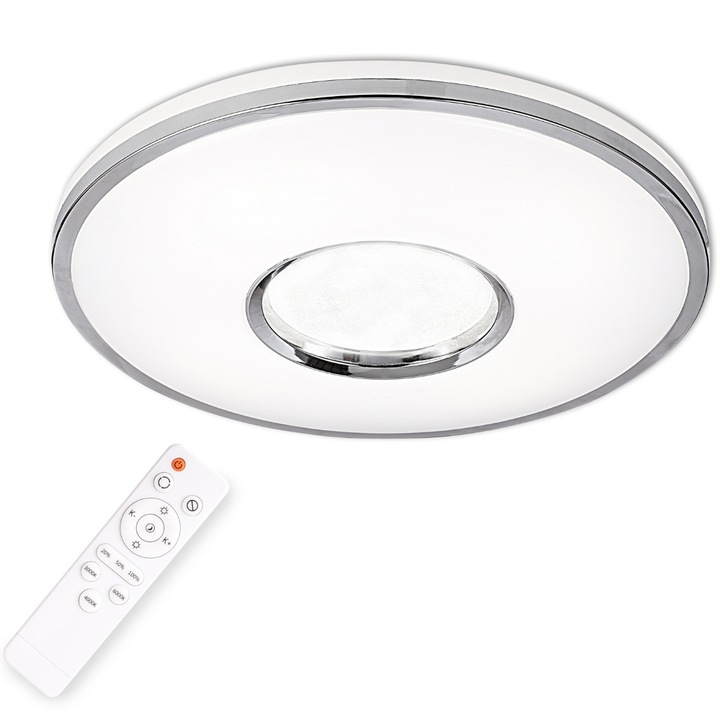 LED mennyezeti lámpa távirányítóval, Sanico, 24 W, 1440 lm, 39 cm, fehér