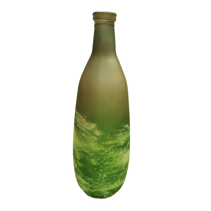 Vaza decorativa, Kaemingk, Sticla, 75 cm, Verde