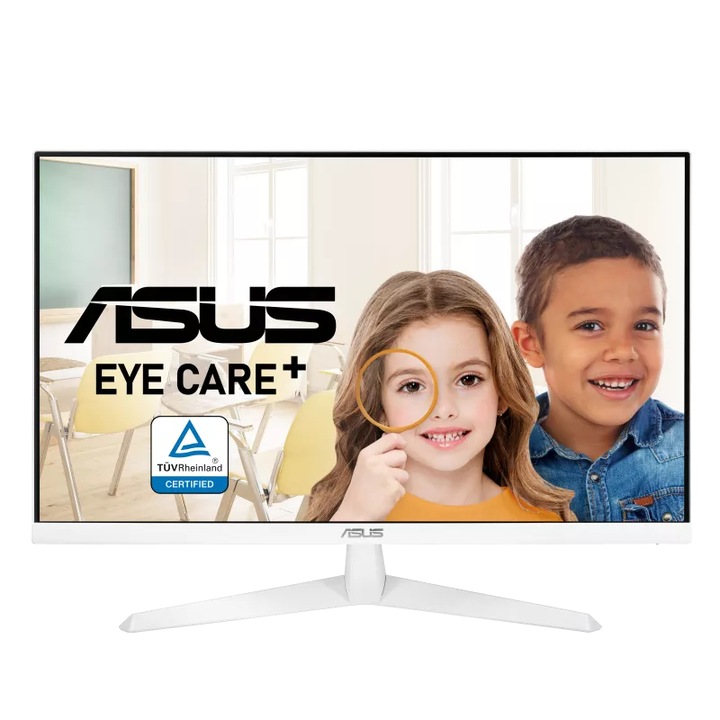 Монитор Asus, LED, 27", FHD, IPS, 1 ms, 75 Hz, HDMI, VGA, VESA, Бял